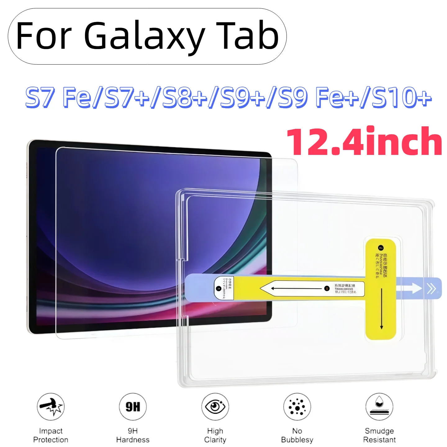 HD Tempered Glass Screen Protector for Galaxy Tab 12.4in- S7 Fe/S7+/S8+/S9+/S9 Fe+/S10+ - Scratch-Resistant Durable Easy Install
HD Tempered Glass Screen Protector for Galaxy Tab 12.4in- S7 Fe/S7+/S8+/S9+/S9 Fe+/S10+ - Scratch-Resistant Durable Easy Install