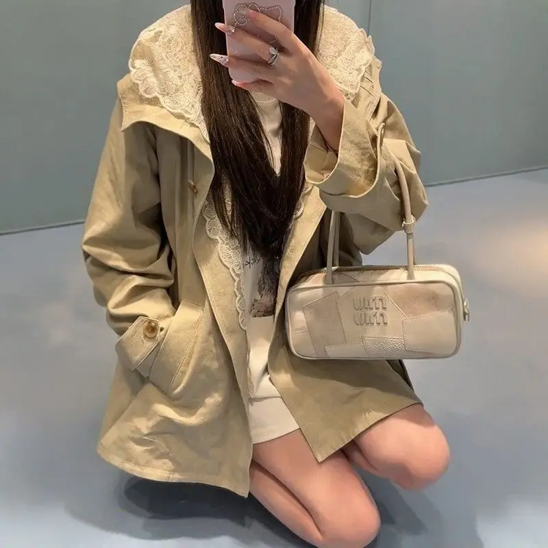 Trench Femme Long Coat Woman Good-Looking Gentle Sweet Invierno Shirring Chicly Best-Selling Side Turndown-Collar Closthes
Trench Femme Long Coat Woman Good-Looking Gentle Sweet Invierno Shirring Chicly Best-Selling Side Turndown-Collar Closthes