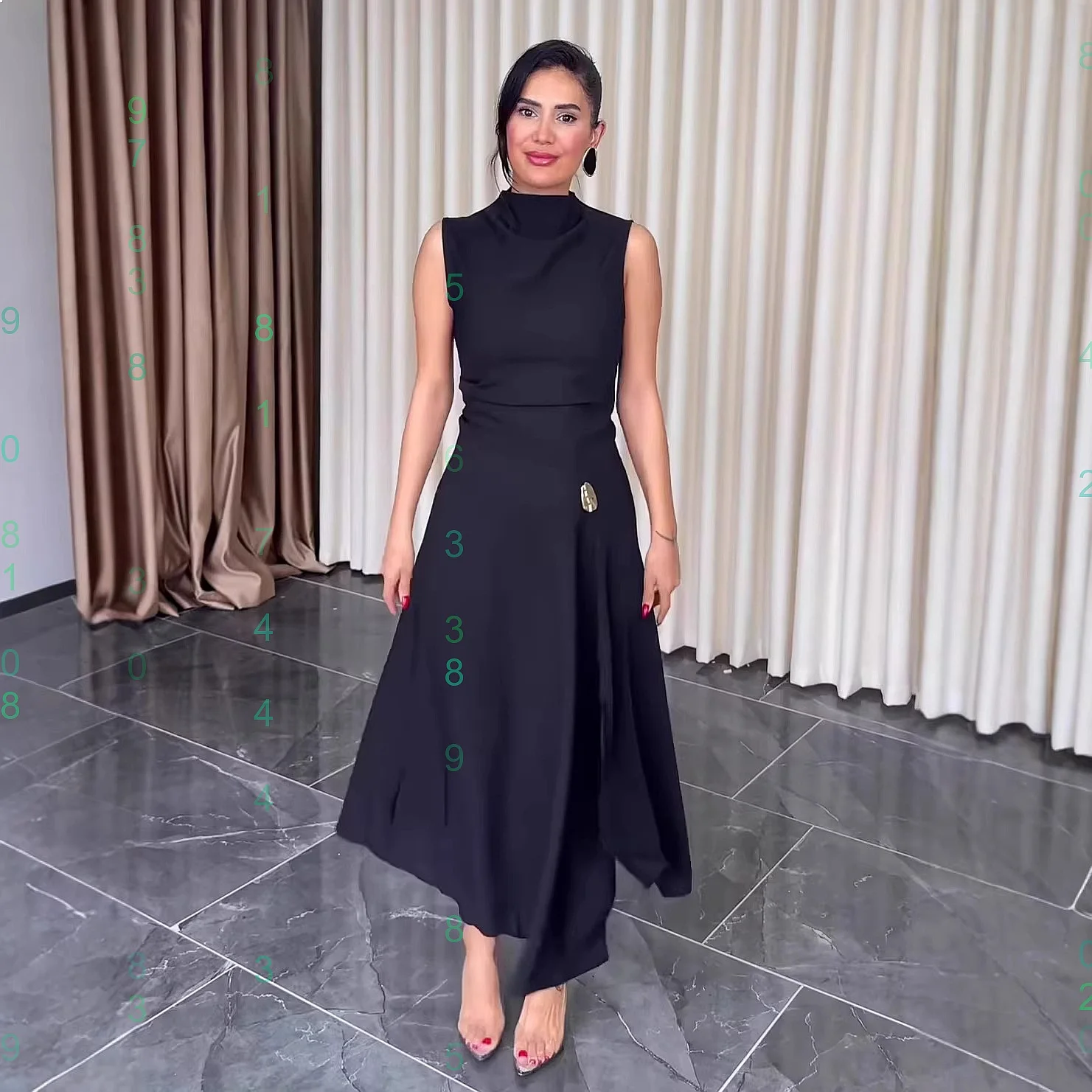 Women's Sleeveless High Neck Flared Waist Dress, Elegant Bodycon Swing Dresses for Spring Summer
Women's Sleeveless High Neck Flared Waist Dress, Elegant Bodycon Swing Dresses for Spring Summer