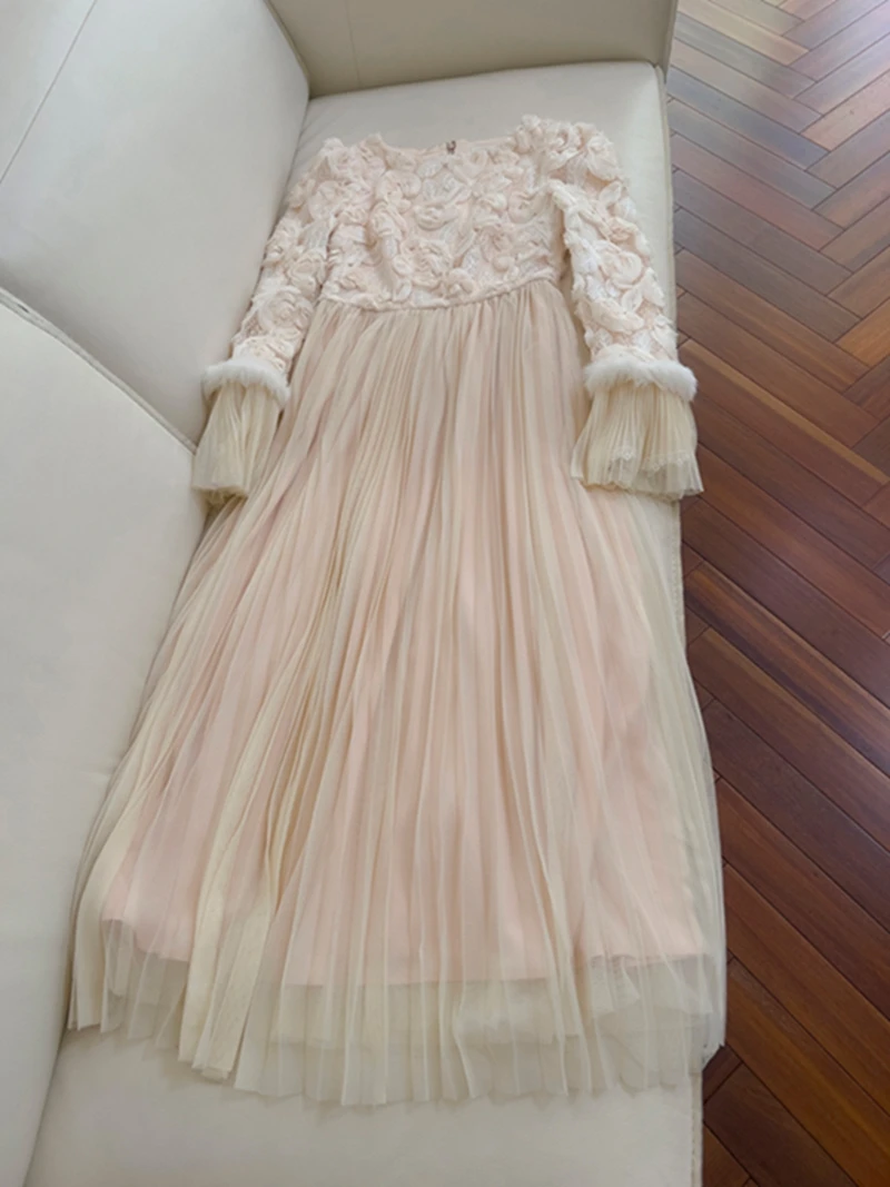 Ele White Moonlight Dr New Sle Fairy Aosphere 3D Цветочное кружево Bell Sve Плиссированная юбка с завязкой на талии Длинная све
Ele White Moonlight Dr New Sle Fairy Aosphere 3D Цветочное кружево Bell Sve Плиссированная юбка с завязкой на талии Длинная све