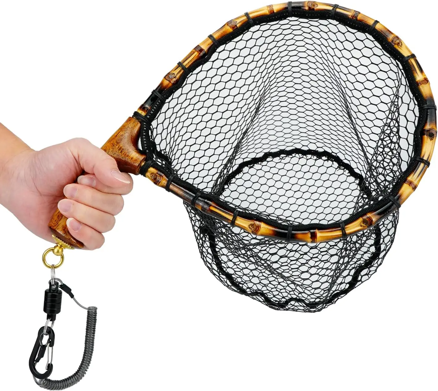 Lightweight Fly Fishing Net with Wooden Handle, Rubber-Coated Mesh for Catch and Release
Lightweight Fly Fishing Net with Wooden Handle, Rubber-Coated Mesh for Catch and Release