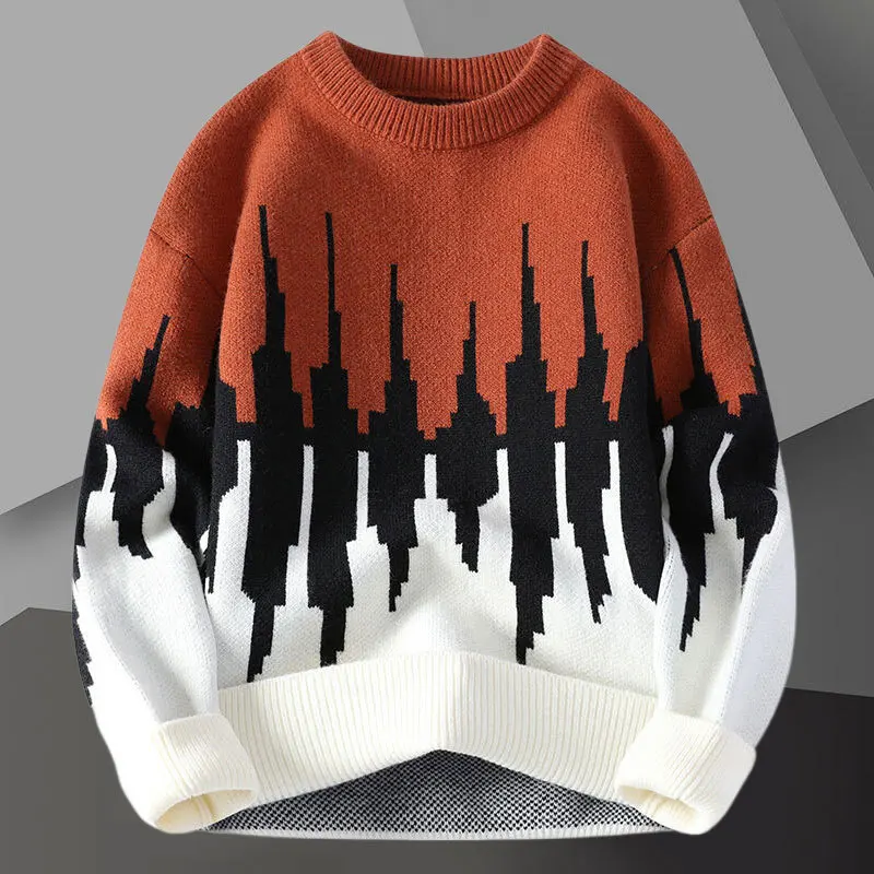 Sweater Christmas Contrast Color O Neck Pullover Sweater Cartoon Print Knitted Sweater For Men Pull Homme Winter Sweater Brand
Sweater Christmas Contrast Color O Neck Pullover Sweater Cartoon Print Knitted Sweater For Men Pull Homme Winter Sweater Brand