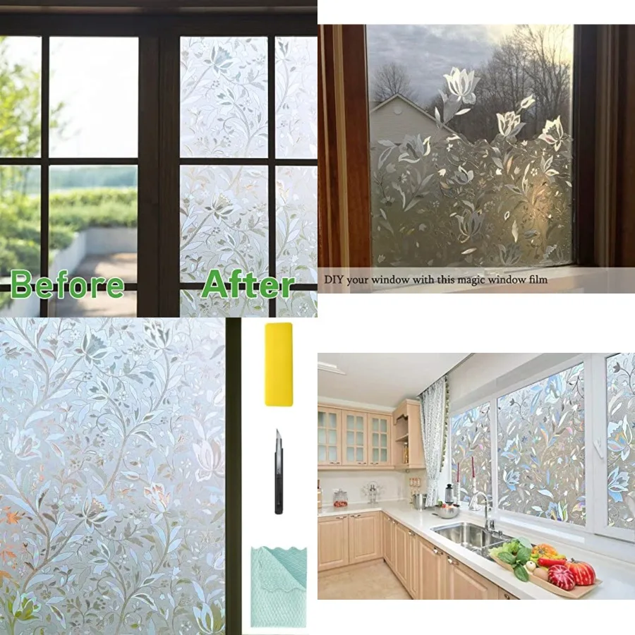 Excellent Quality 3D Static Cling Window Film Non-Adhesive Window Covering Decorative Flower Privacy Film for Window 35.4" x 15
Excellent Quality 3D Static Cling Window Film Non-Adhesive Window Covering Decorative Flower Privacy Film for Window 35.4" x 15