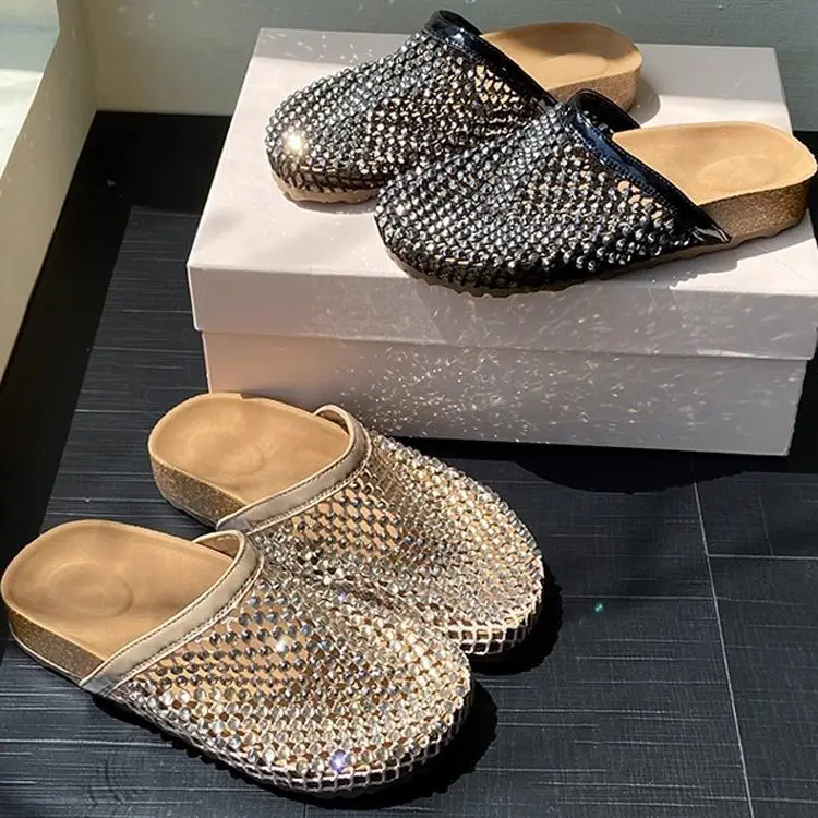 Women's Hollow Mesh Full Rhinestone Cork Insole Closed Toe Mule Clogs Slip on Breathable Vintage Summer Casual Footwear Gift
Women's Hollow Mesh Full Rhinestone Cork Insole Closed Toe Mule Clogs Slip on Breathable Vintage Summer Casual Footwear Gift