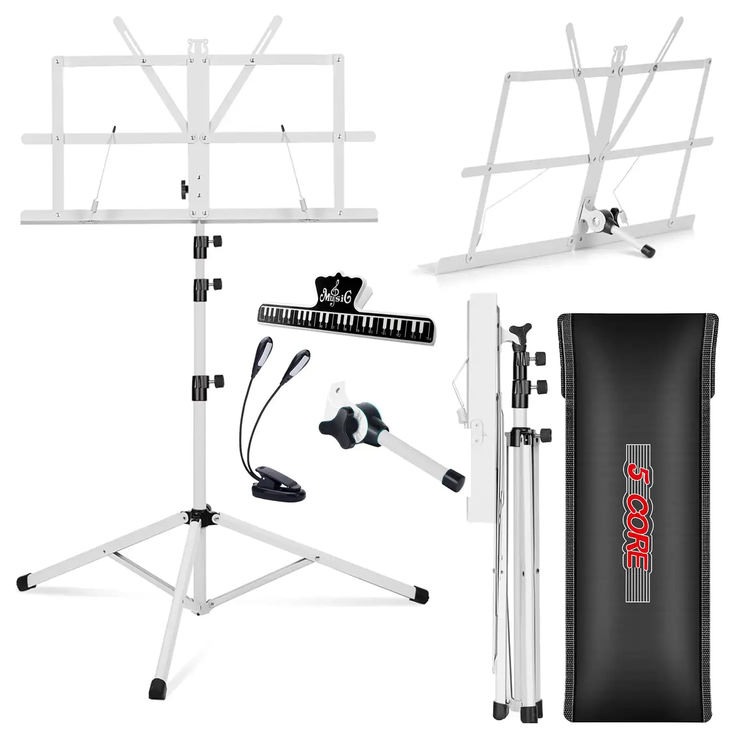 5 Core Sheet Music Stand 2in1 Dual Use Portable Adjustable 28-67 Inch Folding Music Note Holder MUS FLD 4S WH WLGT
5 Core Sheet Music Stand 2in1 Dual Use Portable Adjustable 28-67 Inch Folding Music Note Holder MUS FLD 4S WH WLGT