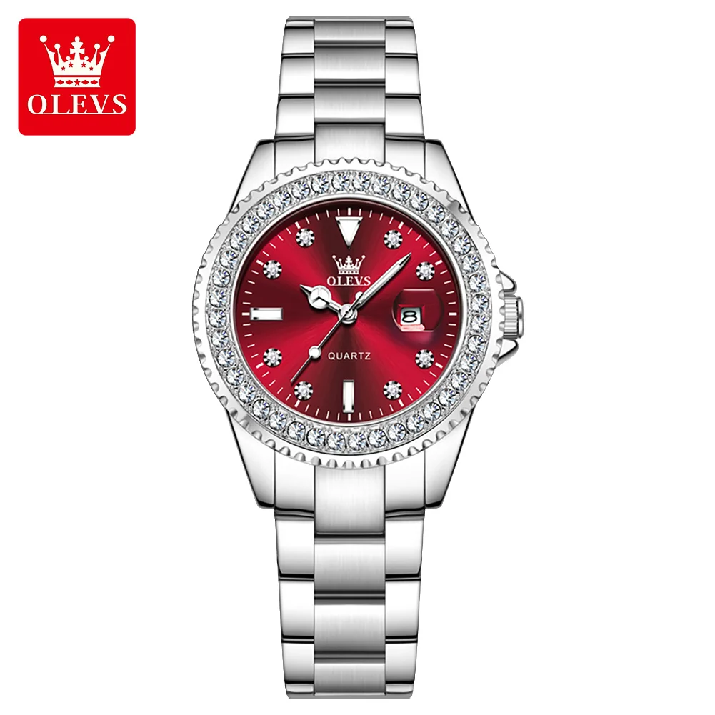 OLEVS New Elegant Women Wristwatch Waterproof Luminous Calendar Ladies Watch Stainless Steel Red Quartz Women's Watches Female
OLEVS New Elegant Women Wristwatch Waterproof Luminous Calendar Ladies Watch Stainless Steel Red Quartz Women's Watches Female