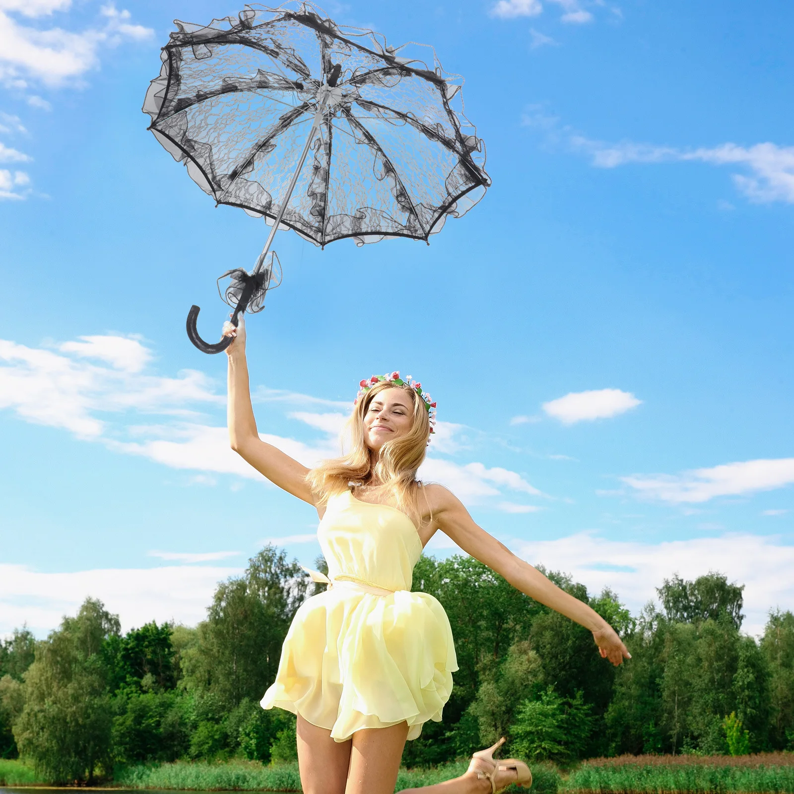 Real Size Lace Wedding Parasol Handmade Bridal Umbrella Vintage Embroidery Lace Trimmed Party Photo Prop
Real Size Lace Wedding Parasol Handmade Bridal Umbrella Vintage Embroidery Lace Trimmed Party Photo Prop