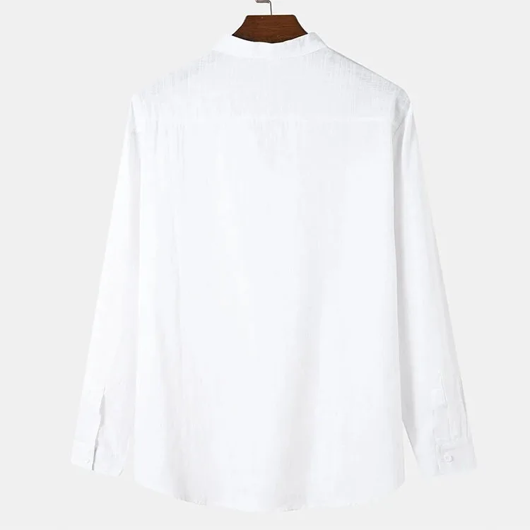 chemise homme camisa masculina Stand collar solid color long sleeve shirt men's casual cotton shirt
chemise homme camisa masculina Stand collar solid color long sleeve shirt men's casual cotton shirt