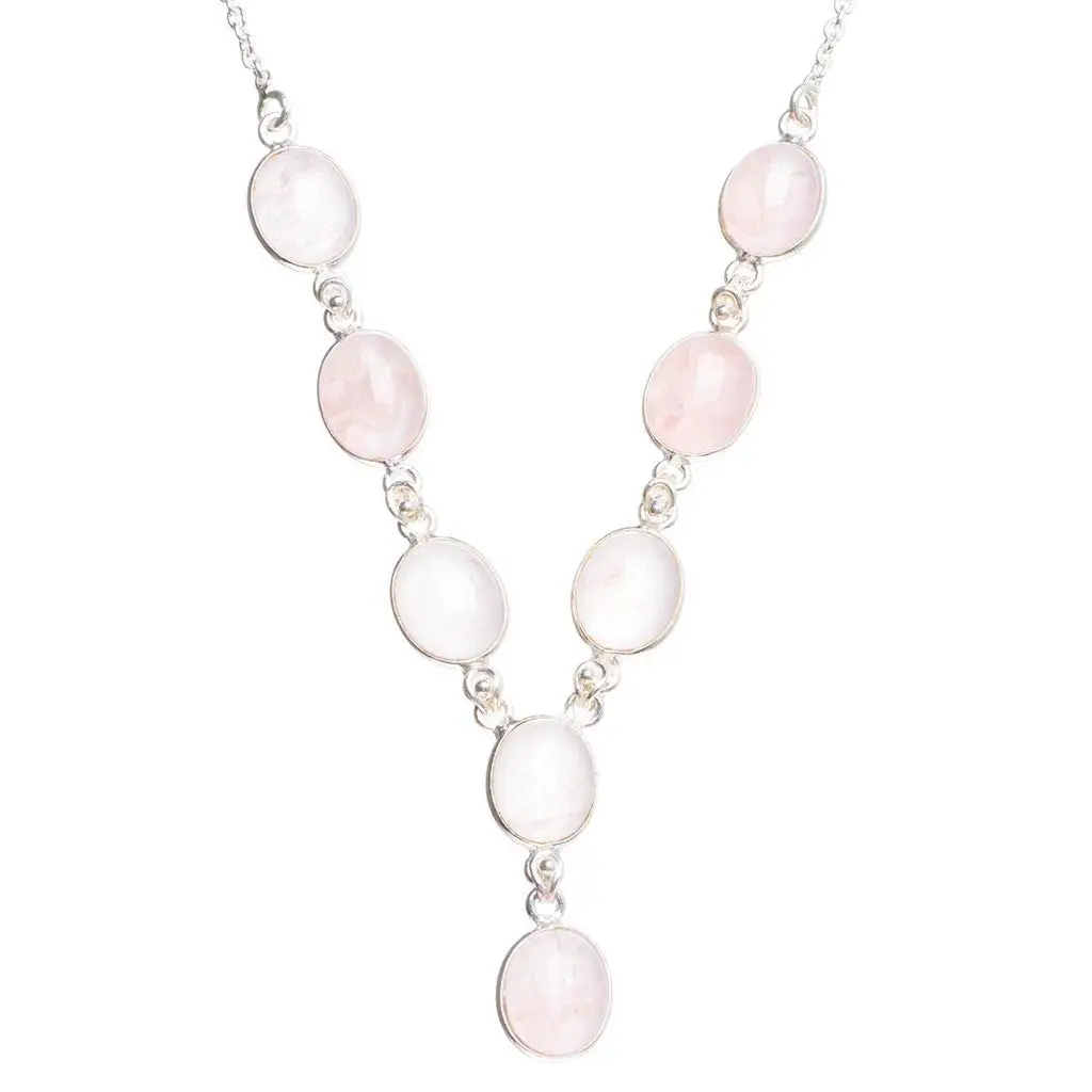 StarGems® Natural Rose Quartz Handmade Unique 925 Sterling Silver Necklace 17.5+0.5" Y5454
StarGems® Natural Rose Quartz Handmade Unique 925 Sterling Silver Necklace 17.5+0.5" Y5454