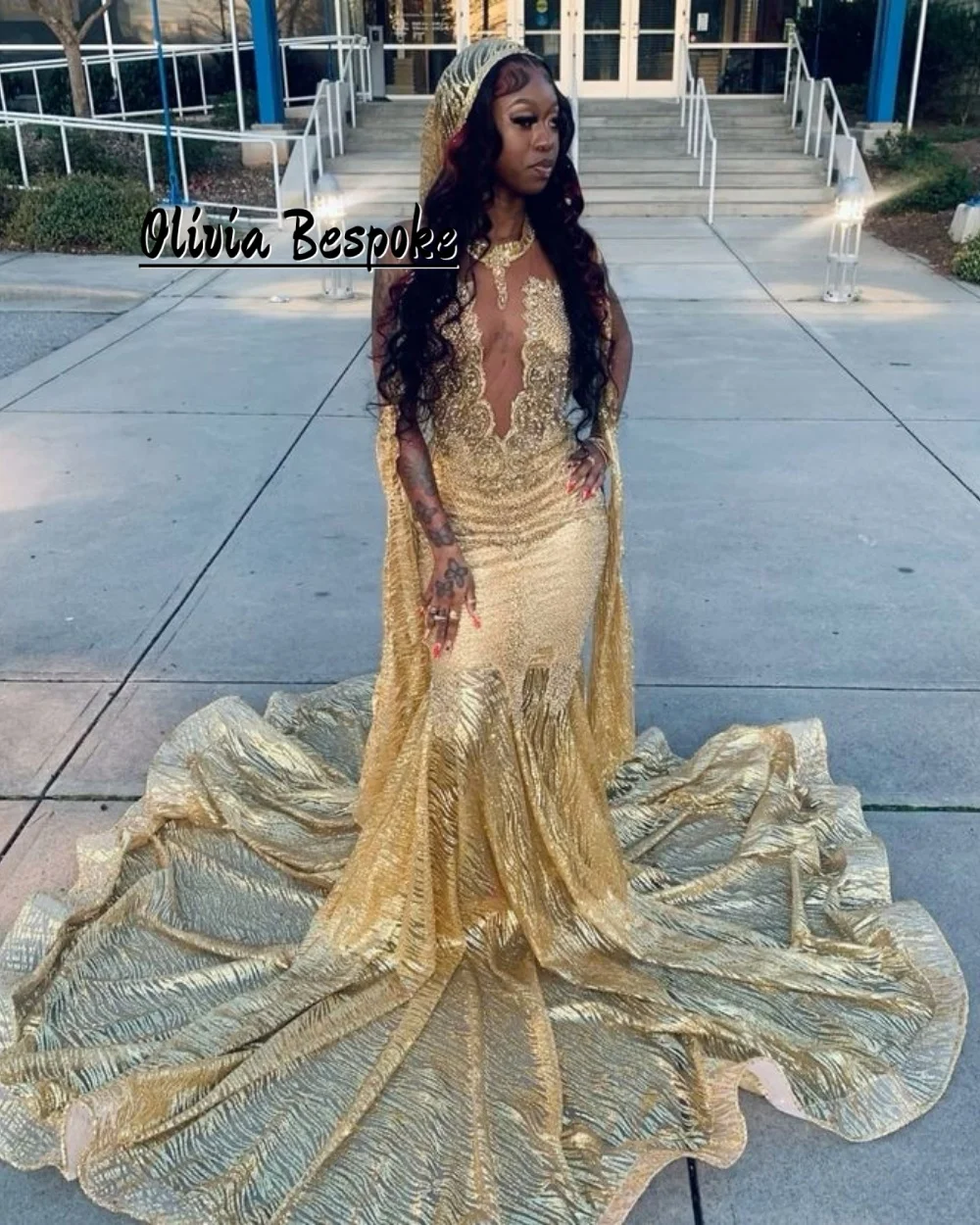 Gold Head Cover Diamond Mermaid Prom Dresses Black Girls Head Cover Wedding Evening Party Gown Aso Ebi Robe De Soiree Customized
Gold Head Cover Diamond Mermaid Prom Dresses Black Girls Head Cover Wedding Evening Party Gown Aso Ebi Robe De Soiree Customized