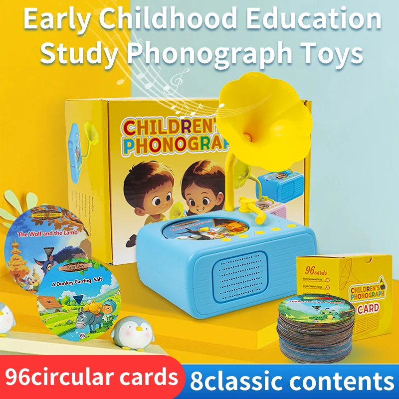 New style Children's Phonograph Toy Storytelling Machine for Kids with 96 Cards - Early Childhood Education Toy
New style Children's Phonograph Toy Storytelling Machine for Kids with 96 Cards - Early Childhood Education Toy