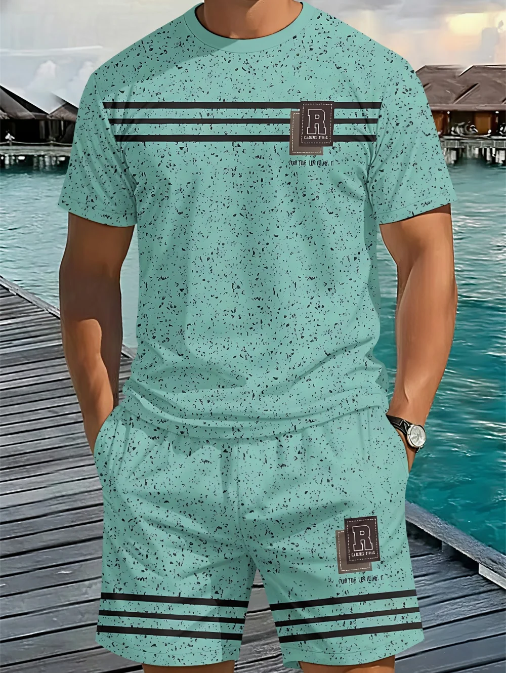 Men's Classic Stripe Printed T-Shirt Shorts Set Plus Size Short Sleeve T-Shirt and Drawstring Shorts Summer Casual Two Piece Set
Men's Classic Stripe Printed T-Shirt Shorts Set Plus Size Short Sleeve T-Shirt and Drawstring Shorts Summer Casual Two Piece Set