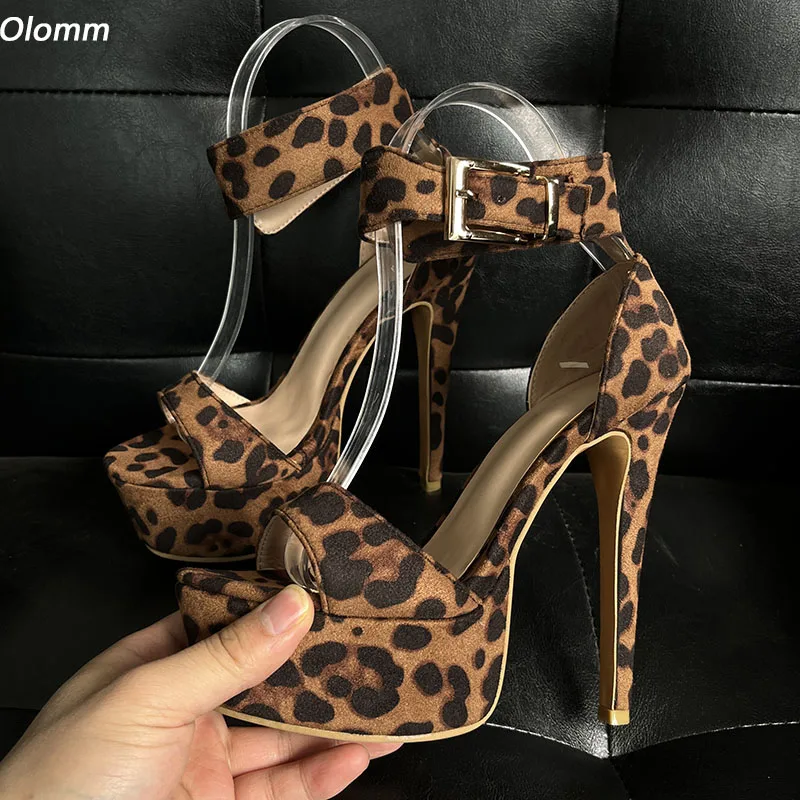 Olomm Handmade Women Summer Platform Sandals Sexy Stiletto Heels Peep Toe Beautiful Leopard Party Shoes Ladies US Plus Size 5-20
Olomm Handmade Women Summer Platform Sandals Sexy Stiletto Heels Peep Toe Beautiful Leopard Party Shoes Ladies US Plus Size 5-20