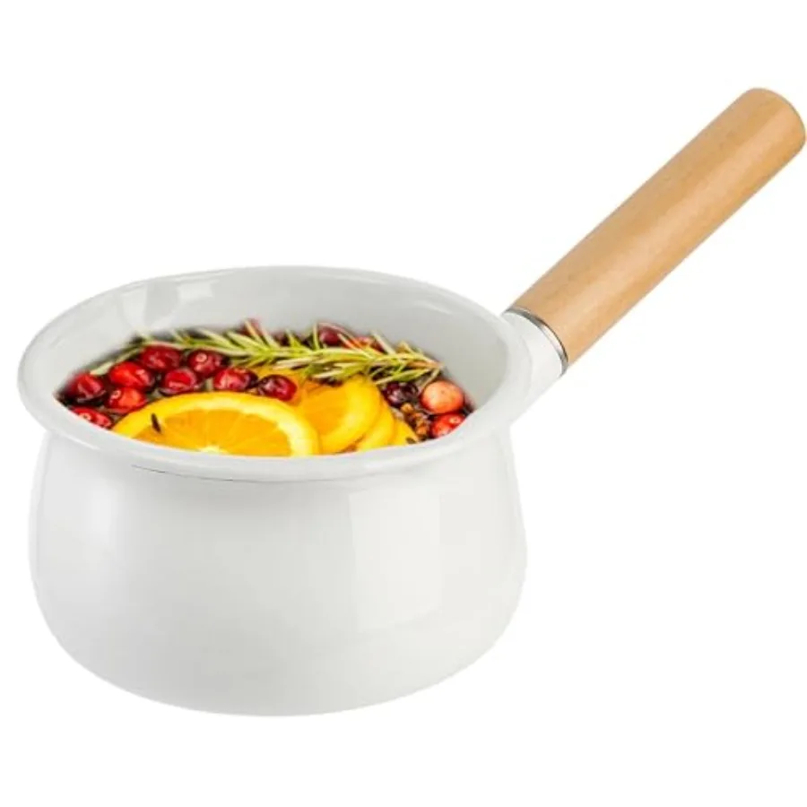 1 Quart Enamel Milk Pan with Dual Pour Spout Small Enamel on Steel Saucepan Milk Pot Butter Warmer with Wooden Handle Stove Top
1 Quart Enamel Milk Pan with Dual Pour Spout Small Enamel on Steel Saucepan Milk Pot Butter Warmer with Wooden Handle Stove Top