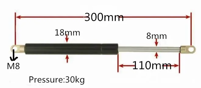 110 мм ход 30 кг/66 фунтов Force Автомобильная газовая пружина стойки демпфер газовая стойка пружинный подъемник M8 газовые пружины
110 мм ход 30 кг/66 фунтов Force Автомобильная газовая пружина стойки демпфер газовая стойка пружинный подъемник M8 газовые пружины