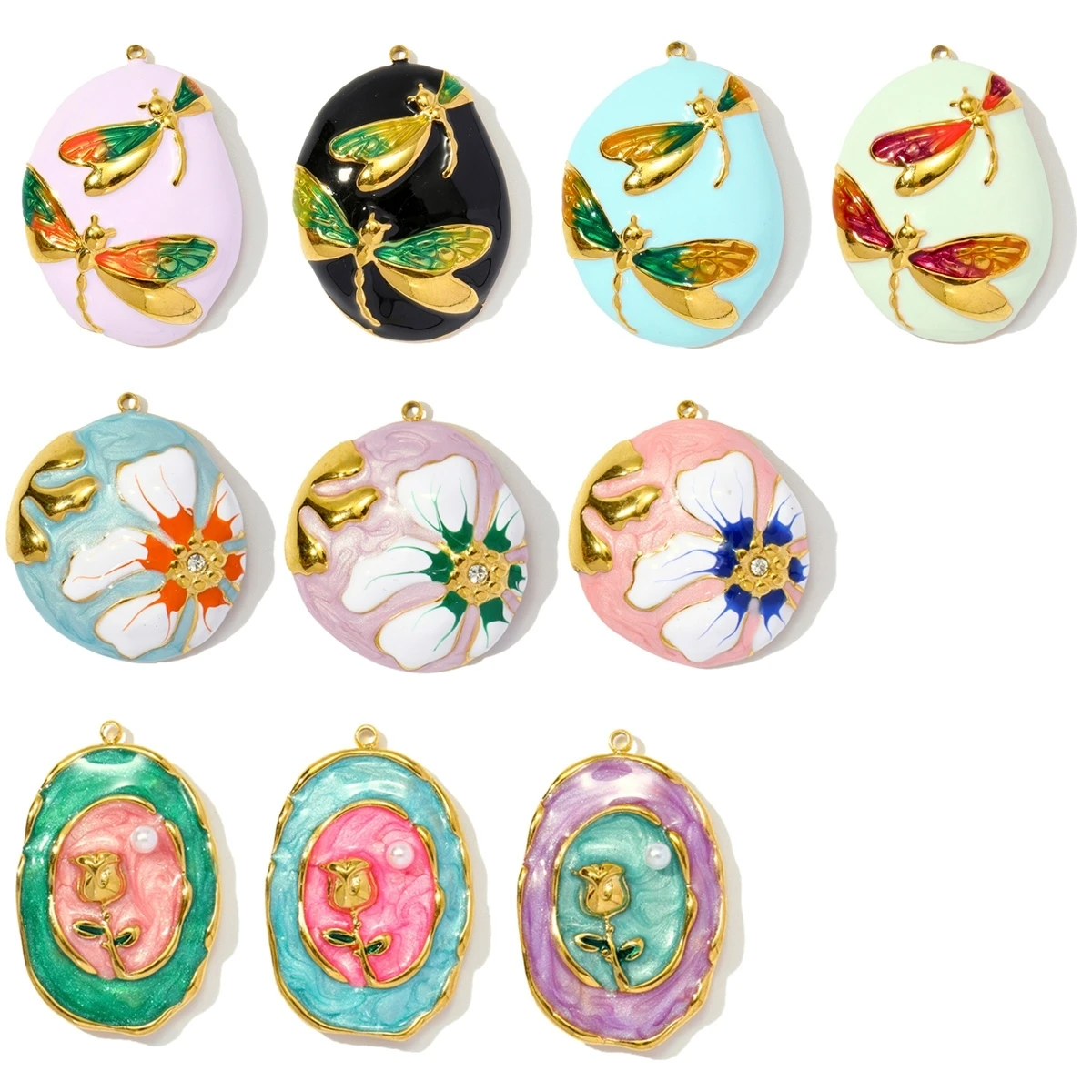 3Pcs/Lot Stainless Steel Flower Charms Enamel Pendants For DIY Making Bracelet Necklace Earring Accessories Wholesale
3Pcs/Lot Stainless Steel Flower Charms Enamel Pendants For DIY Making Bracelet Necklace Earring Accessories Wholesale