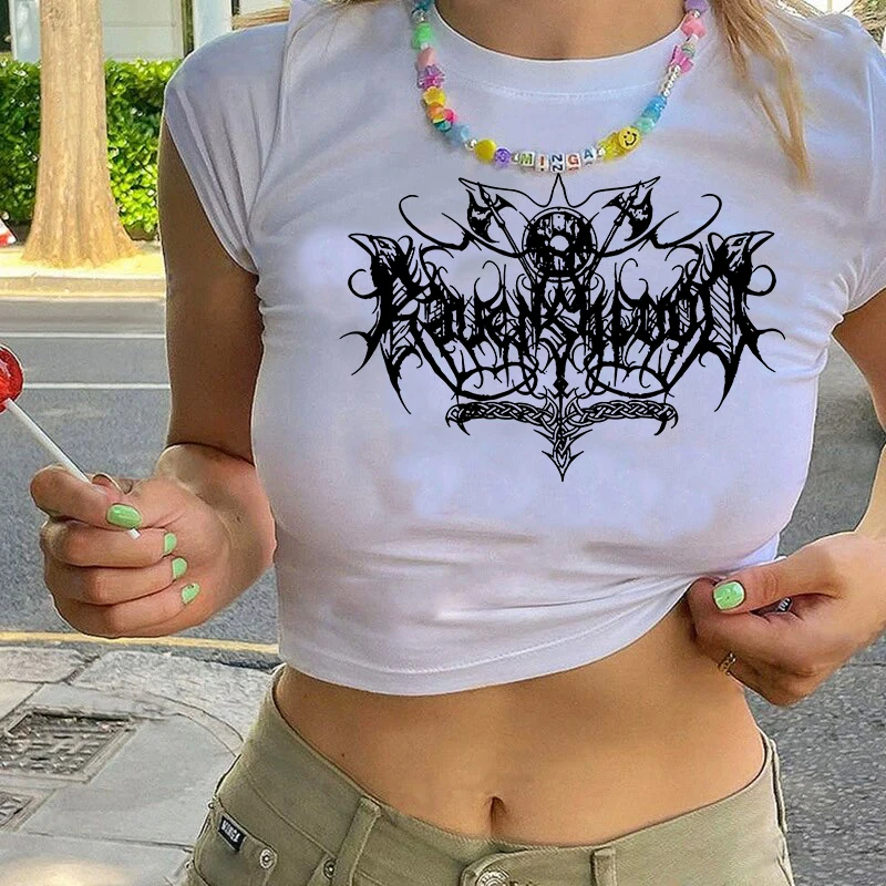 Fashion Short Sleeve Crew Neck Crop Top Gothic Creative Comic Pattern Printing T-shirt Summer Y2K Streetwear Casual Women's Tees
Fashion Short Sleeve Crew Neck Crop Top Gothic Creative Comic Pattern Printing T-shirt Summer Y2K Streetwear Casual Women's Tees