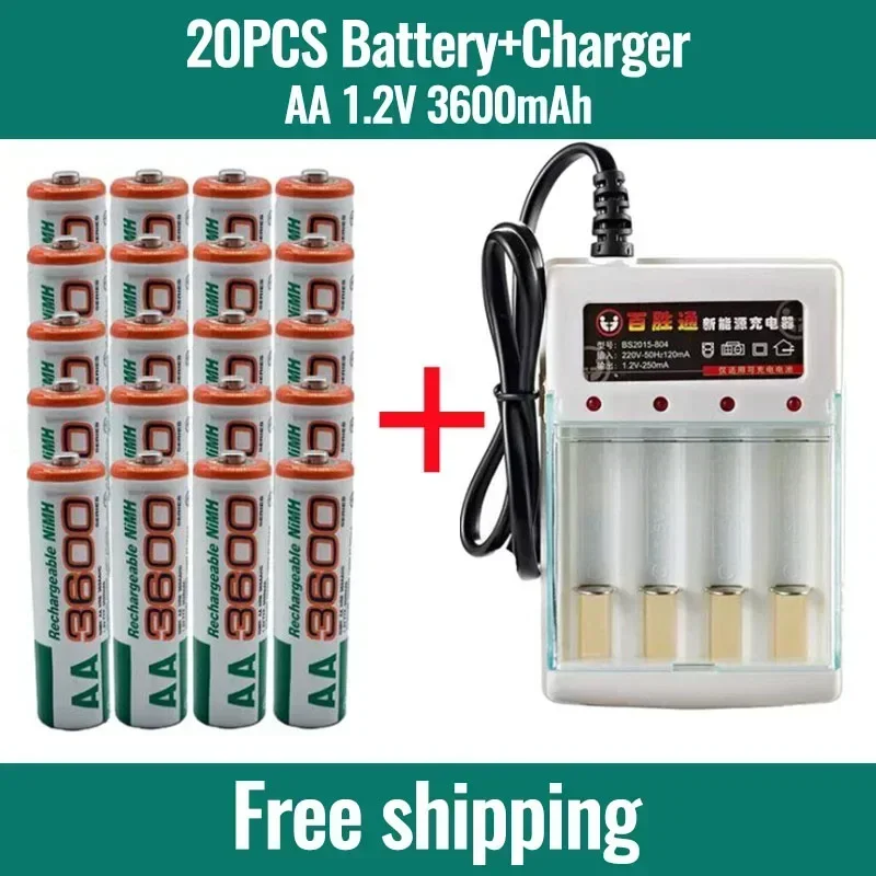 New AA Battery 3600 MAH Rechargeable Battery 1.2V Nickel Hydrogen Is Suitable for Clock and Mouse with Charger
New AA Battery 3600 MAH Rechargeable Battery 1.2V Nickel Hydrogen Is Suitable for Clock and Mouse with Charger