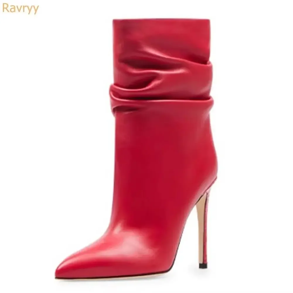 Pleated Cowhide Pointed Toe Boots Stiletto High Heel Fashion Plus Size Women's Boots Autumn Winter Warm Comfortable Solid Boots
Pleated Cowhide Pointed Toe Boots Stiletto High Heel Fashion Plus Size Women's Boots Autumn Winter Warm Comfortable Solid Boots