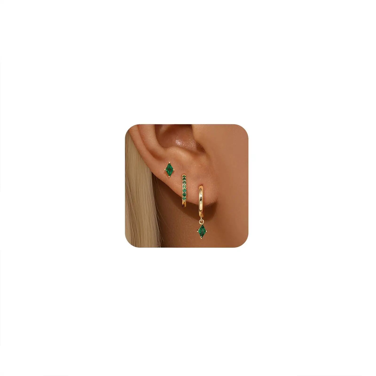 Green Cubic Zirconia Earring Set For Women Stud Huggie Hoop Earrings Hypoallergenic Three Pairs
Green Cubic Zirconia Earring Set For Women Stud Huggie Hoop Earrings Hypoallergenic Three Pairs