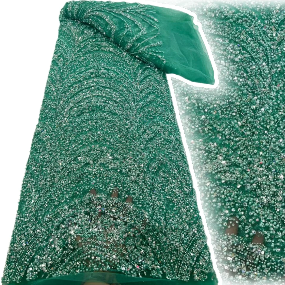 New Design African Groom Embroidery Beaded Lace Fabric High-End French Sequins Mesh Lace Fabric Women Evening Dress 2610
New Design African Groom Embroidery Beaded Lace Fabric High-End French Sequins Mesh Lace Fabric Women Evening Dress 2610