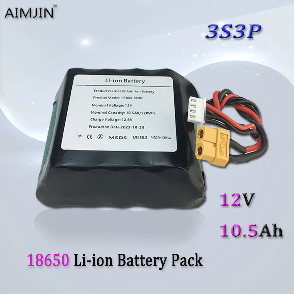 3S3P 12V 10.5Ah 12.6V High Capacity UAV Rechargeable Li-ion Battery For Various RC Airplane Quadrotor XH2.54-4P XT60
3S3P 12V 10.5Ah 12.6V High Capacity UAV Rechargeable Li-ion Battery For Various RC Airplane Quadrotor XH2.54-4P XT60