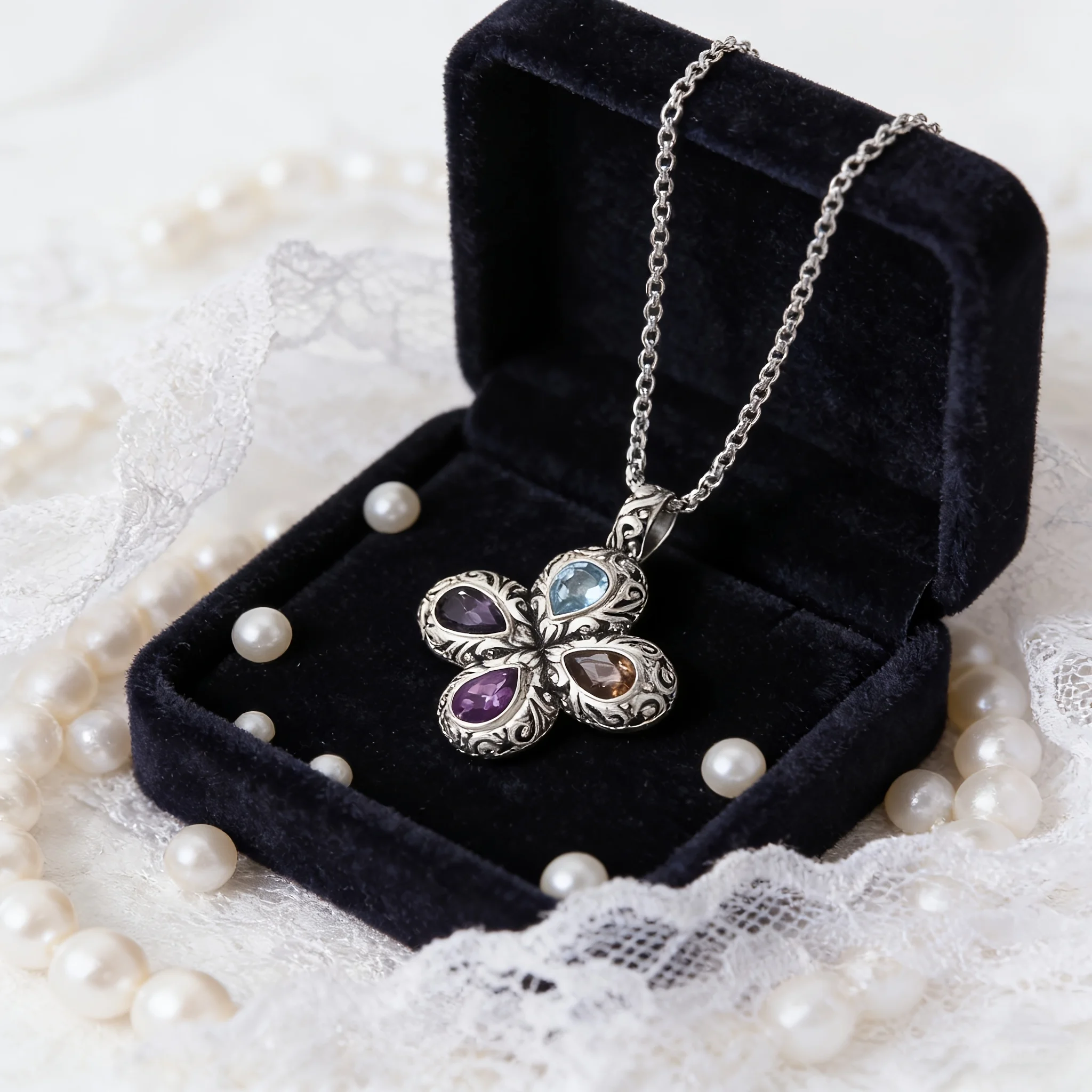 Four Color Gemstone Pendant Necklace Women Fashion Daily Jewelry Gift Accessory
Four Color Gemstone Pendant Necklace Women Fashion Daily Jewelry Gift Accessory