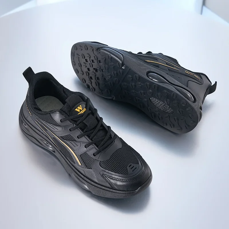 Черные кроссовки, мужская весенне-осенняя спортивная обувь для отдыха, мягкая подошва, амортизирующая воздушная подушка, учащиеся средней школы
Черные кроссовки, мужская весенне-осенняя спортивная обувь для отдыха, мягкая подошва, амортизирующая воздушная подушка, учащиеся средней школы