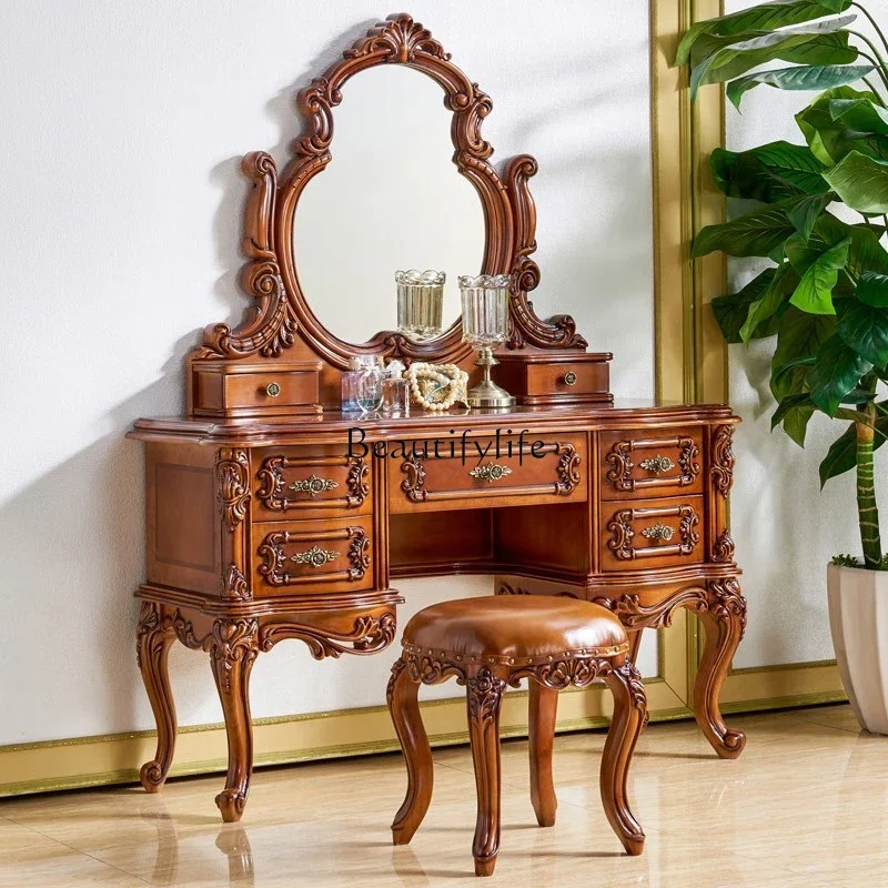 yj9European-style all-solid wood makeup table, makeup mirror, makeup stool combination, bedroom storage integrated high-end
yj9European-style all-solid wood makeup table, makeup mirror, makeup stool combination, bedroom storage integrated high-end