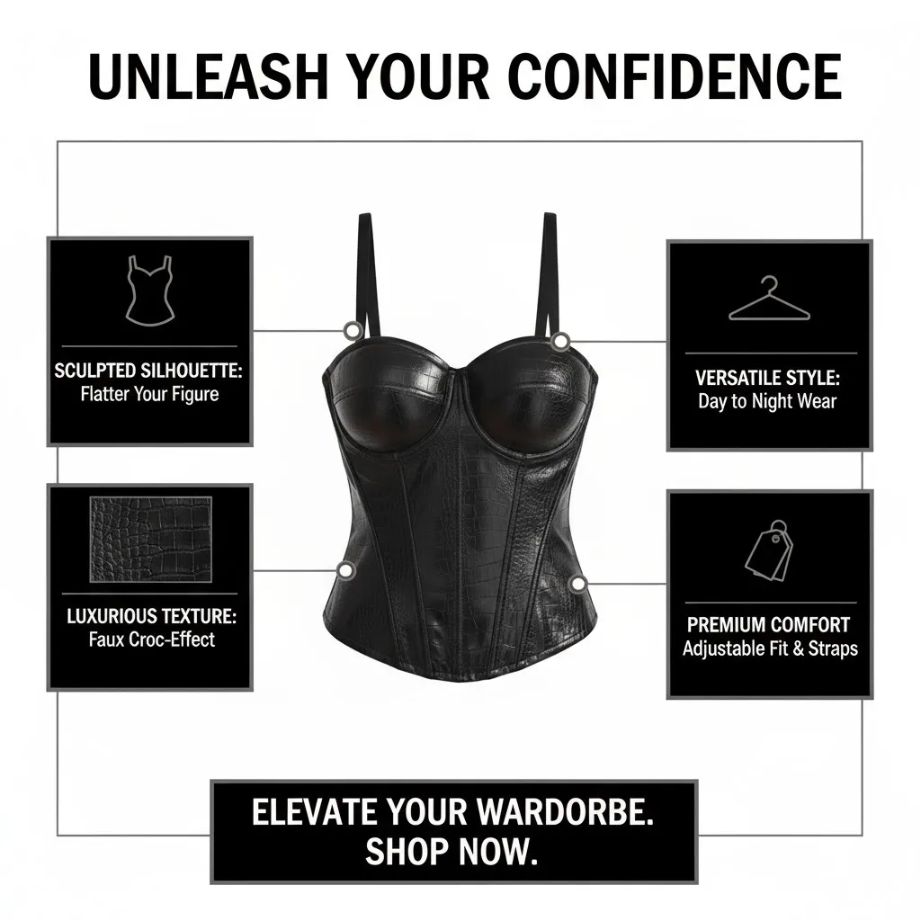Summer Women's Clothing Slimming Underbust Corset Top Sexy Lingerie Faux Leather Rhombus Pattern Strapless Vest Top
Summer Women's Clothing Slimming Underbust Corset Top Sexy Lingerie Faux Leather Rhombus Pattern Strapless Vest Top
