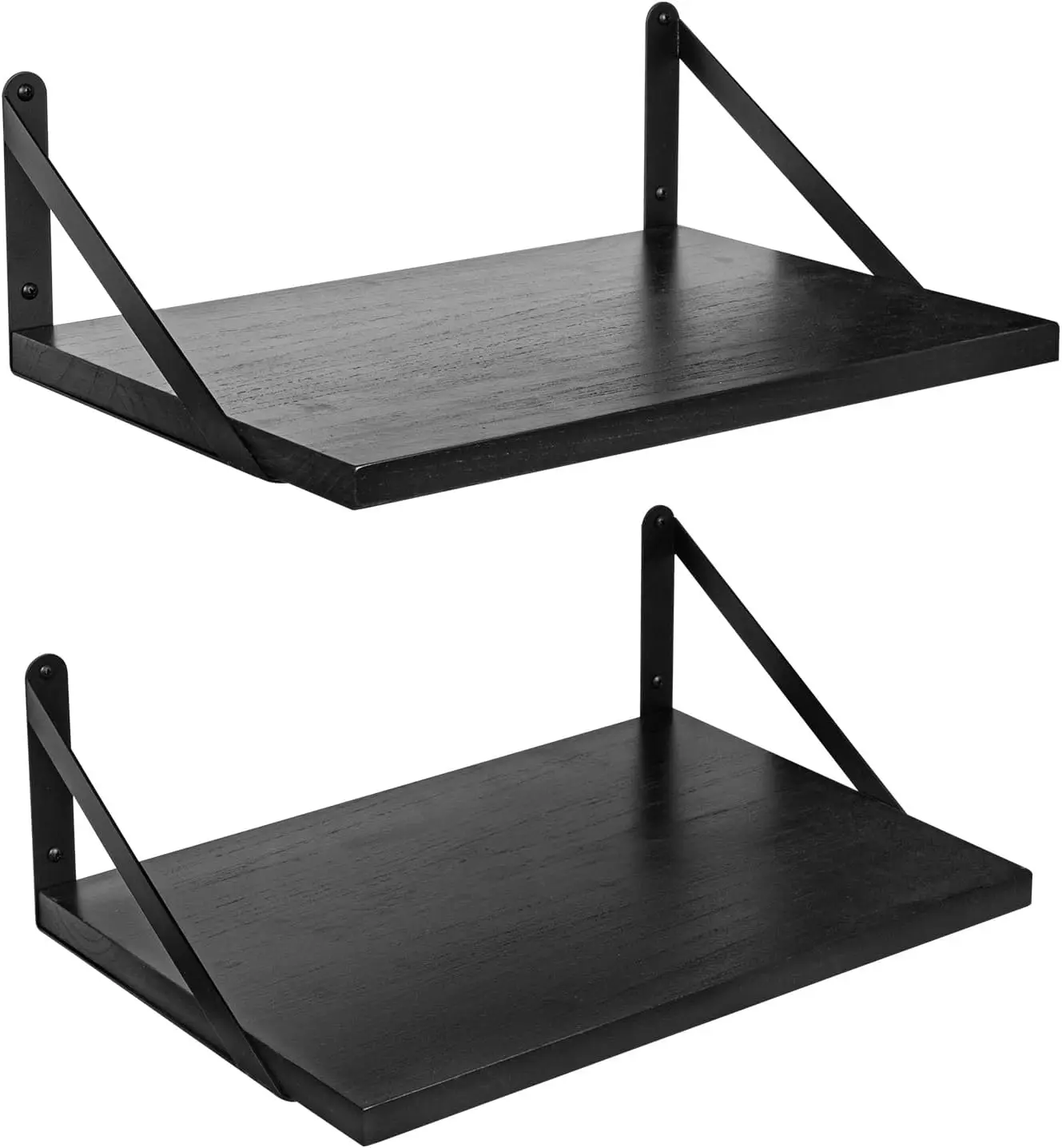 Floating Shelves Wall Bookshelf for Bedroom Bathroom Wood Wall Mounted Wide Deep Storage, Black Painted Wall Shelves Set of 2
Floating Shelves Wall Bookshelf for Bedroom Bathroom Wood Wall Mounted Wide Deep Storage, Black Painted Wall Shelves Set of 2