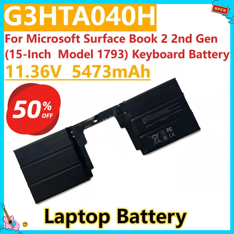 Новый аккумулятор для ноутбука G3HTA040H G3HTA041H 11,36 В для Microsoft Surface Book 2, 2-го поколения (15 дюймов, модель 1793) Аккумулятор для клавиатуры 
Новый аккумулятор для ноутбука G3HTA040H G3HTA041H 11,36 В для Microsoft Surface Book 2, 2-го поколения (15 дюймов, модель 1793) Аккумулятор для клавиатуры