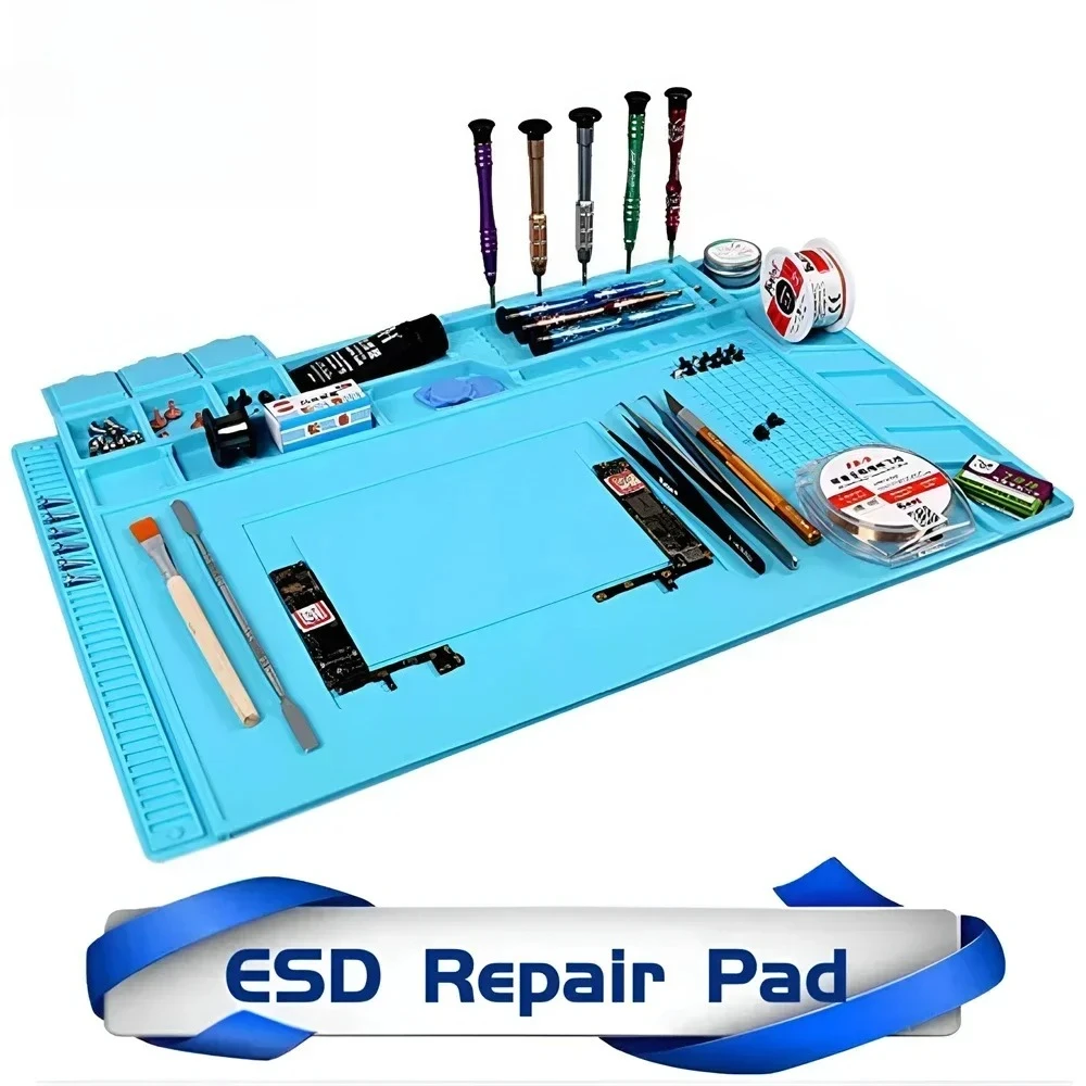 Magnetic Mat Silicone Repair Mat Circuit Board Soldering Pad Heat Resistant 932°F Anti-Static for ESD Iron Phone Repair
Magnetic Mat Silicone Repair Mat Circuit Board Soldering Pad Heat Resistant 932°F Anti-Static for ESD Iron Phone Repair