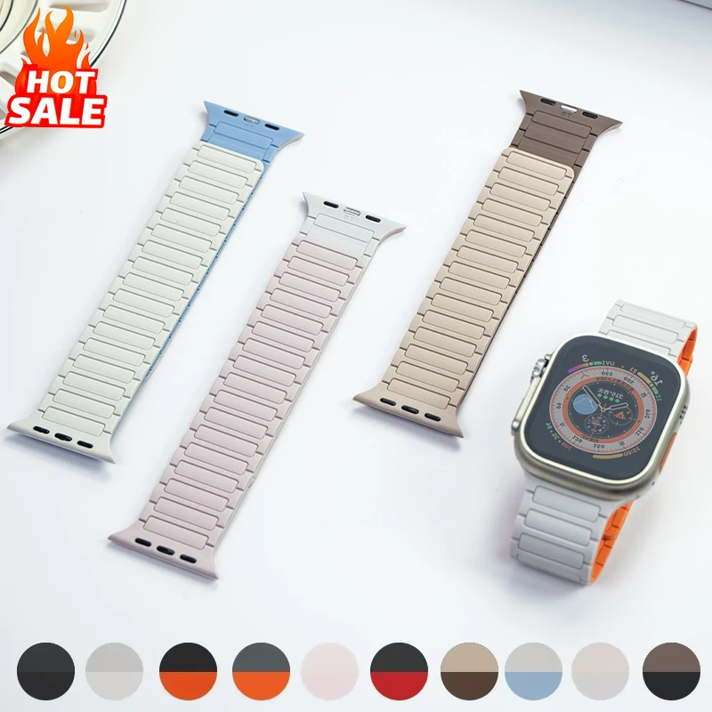 Magnetic Silicone Band for Apple Watch Series 10 46mm Strap 42mm 49mm 45mm 40 41 44mm Sport Bracelet Iwatch Ultra 9 8 7 6 SE 5 4
Magnetic Silicone Band for Apple Watch Series 10 46mm Strap 42mm 49mm 45mm 40 41 44mm Sport Bracelet Iwatch Ultra 9 8 7 6 SE 5 4