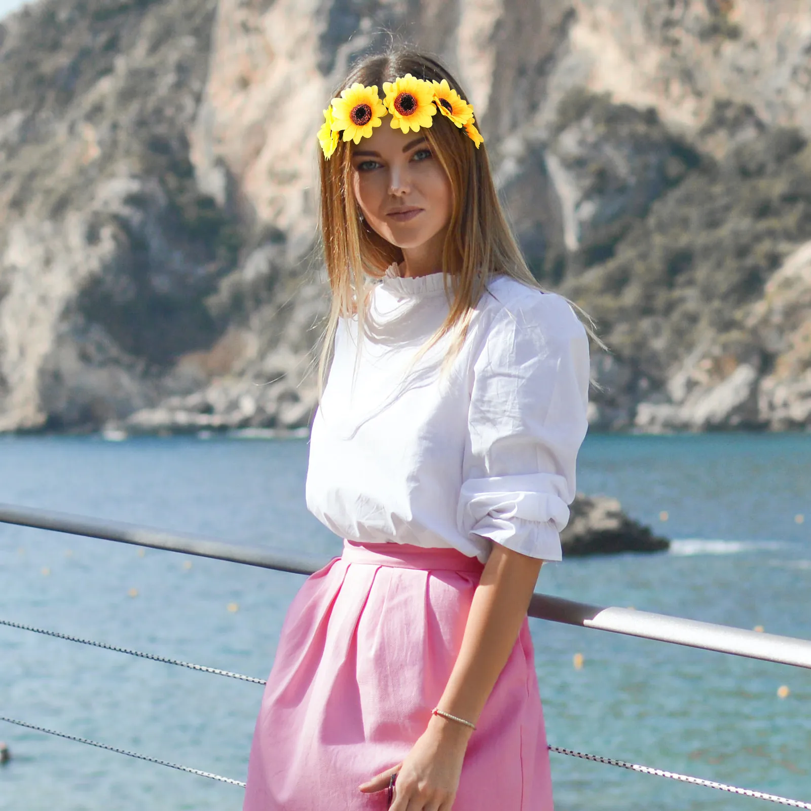 Artificial Sunflower Headband Cloth Art Simulation Flower Headdress for Women Lightweight Comfortable Party Beach Holiday Photo
Artificial Sunflower Headband Cloth Art Simulation Flower Headdress for Women Lightweight Comfortable Party Beach Holiday Photo