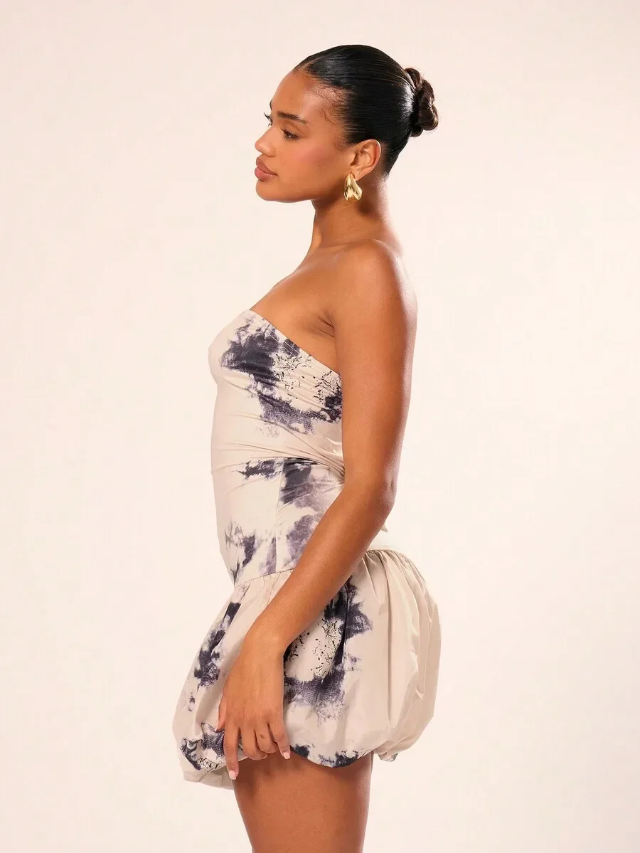 Tie Dye Printed Puff Ball Bandeau Mini Dress Sexy Summer Evening
Tie Dye Printed Puff Ball Bandeau Mini Dress Sexy Summer Evening