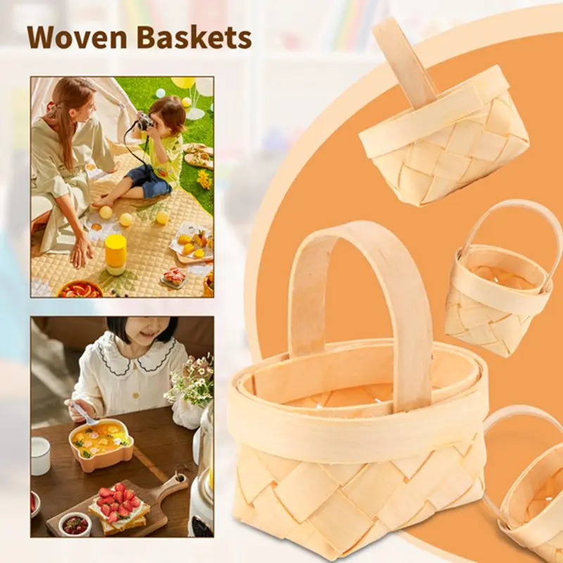 12Pcs Wood Chip Mini Baskets Manual Woven Baskets Ornaments Candy Storage Box-AT35
12Pcs Wood Chip Mini Baskets Manual Woven Baskets Ornaments Candy Storage Box-AT35