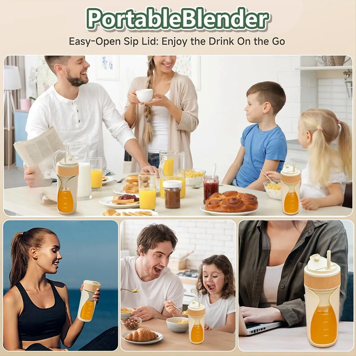 Portable Blender Cup 450ml Multi-Function Blender with Ice-Crushing,USB-C Rechargeable,Fruit Veggie
Portable Blender Cup 450ml Multi-Function Blender with Ice-Crushing,USB-C Rechargeable,Fruit Veggie