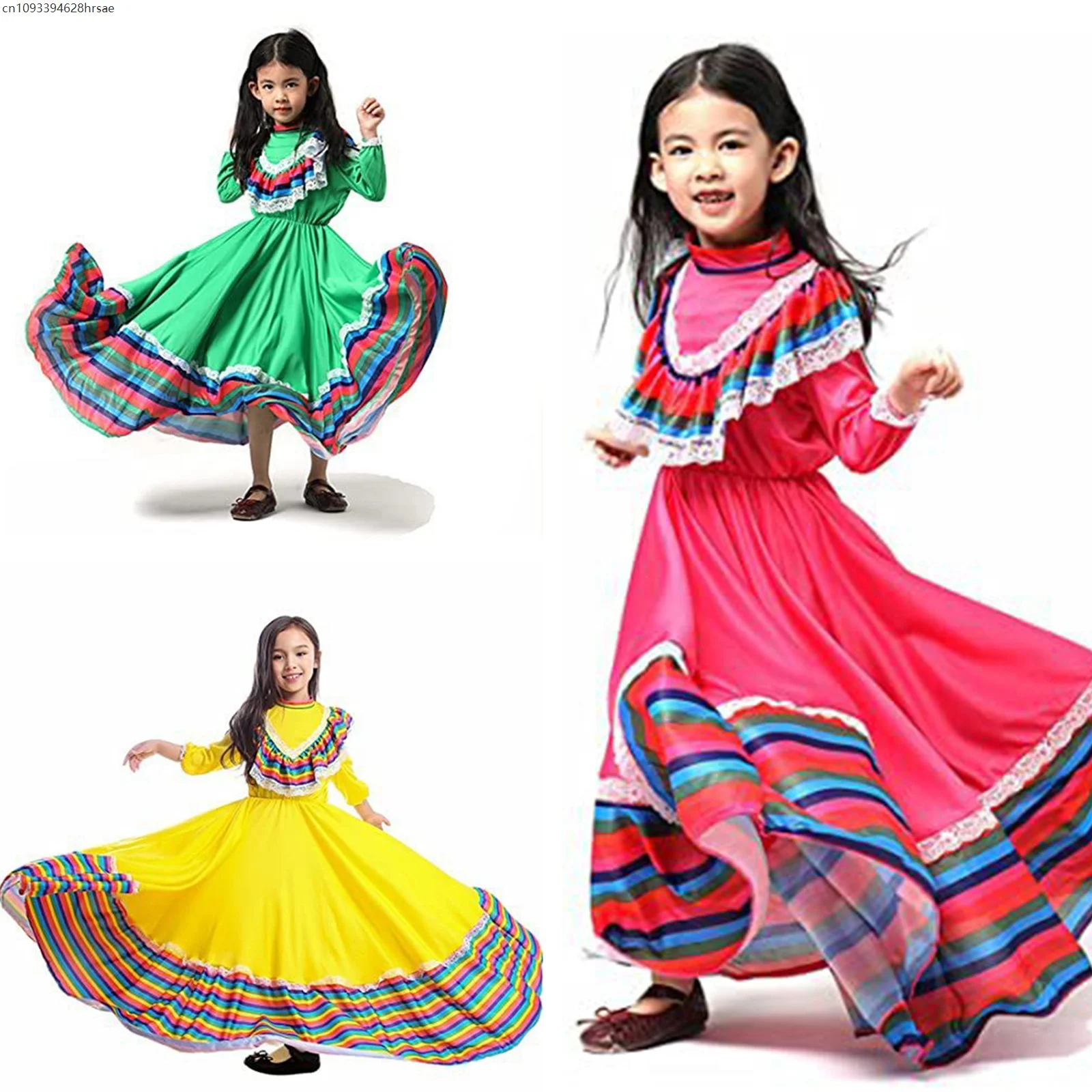 Mexican Girls Folk Dance Costumes Traditional Guadalajara Dancer Dress For Kids Halloween Carnival Performance 3 Colors
Mexican Girls Folk Dance Costumes Traditional Guadalajara Dancer Dress For Kids Halloween Carnival Performance 3 Colors