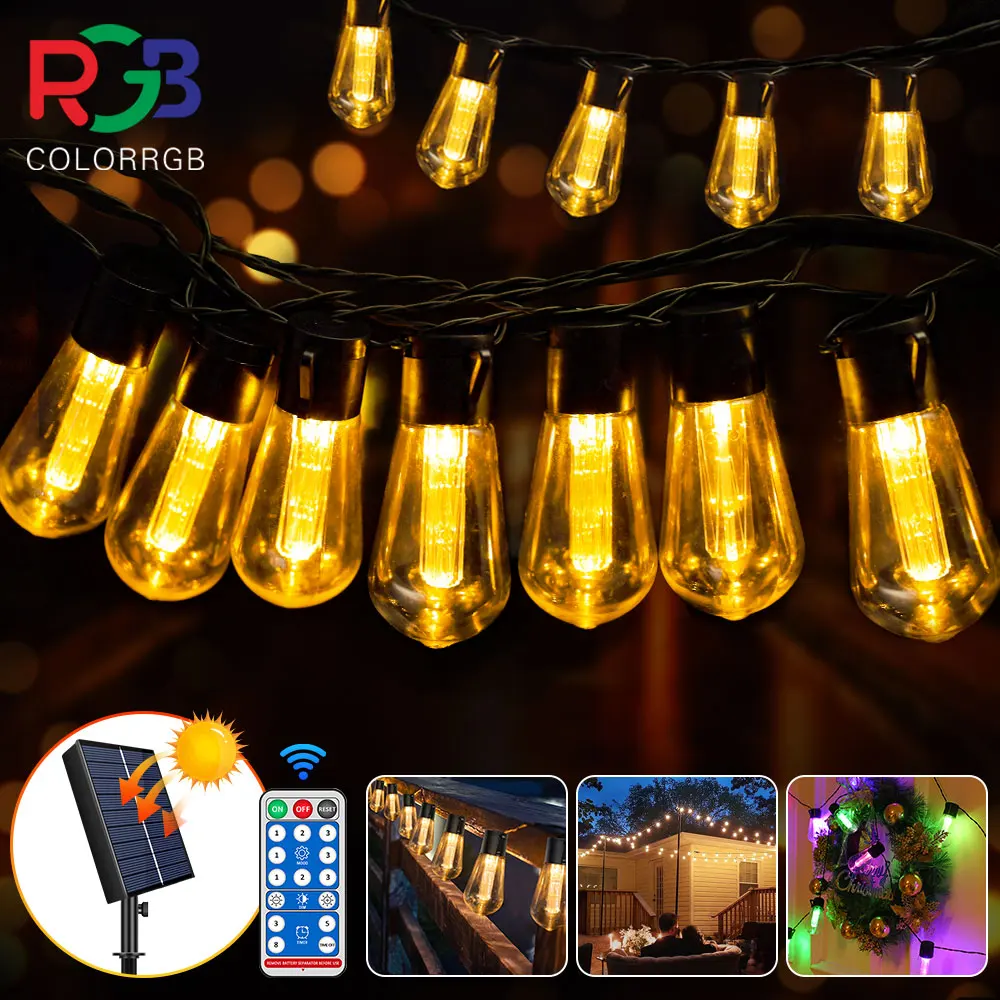 LED Solar Lamp String Lights IP65 Waterproof Outdoor Christmas Decoration Bulb Retro Holiday Garland Garden Furniture Fairy Lamp
LED Solar Lamp String Lights IP65 Waterproof Outdoor Christmas Decoration Bulb Retro Holiday Garland Garden Furniture Fairy Lamp