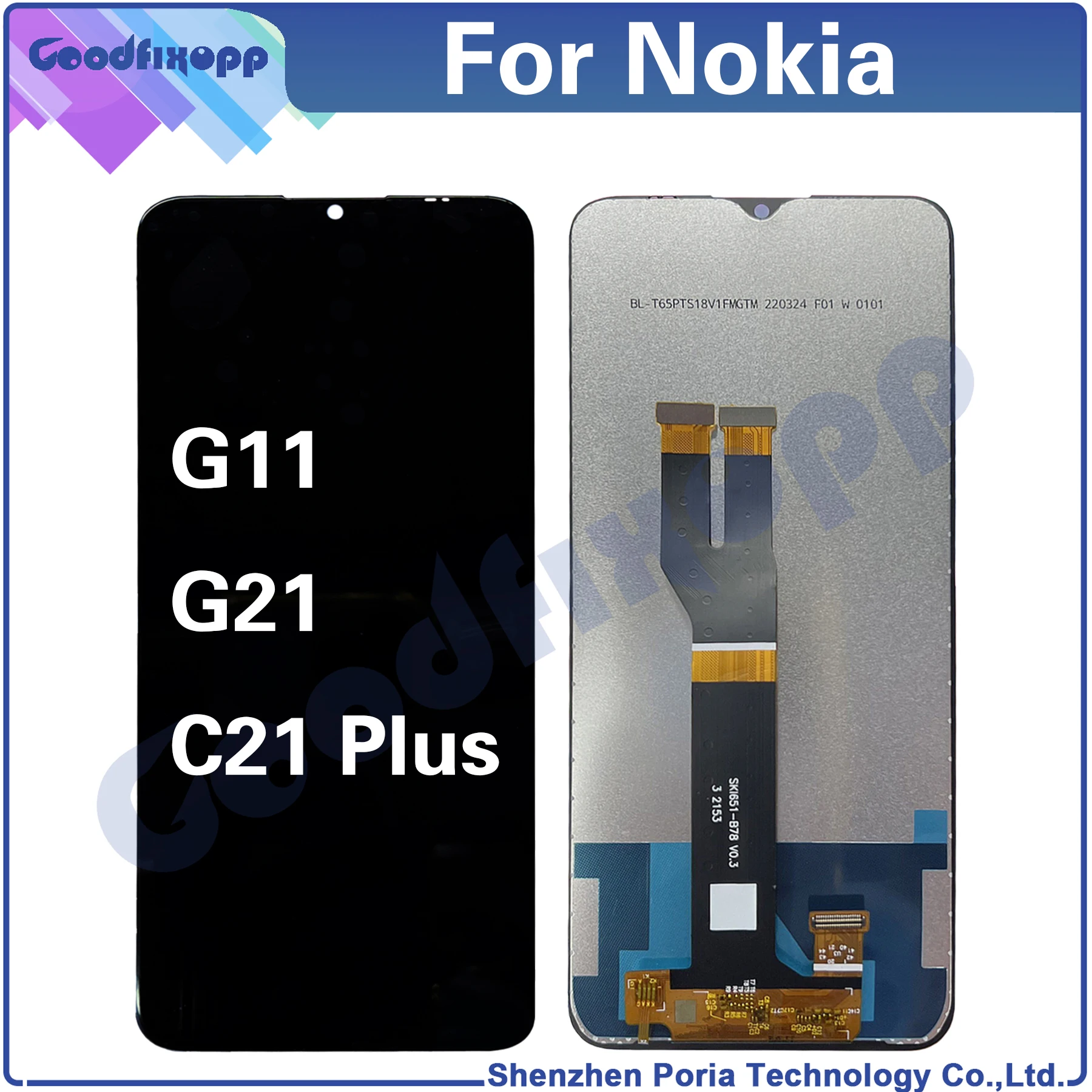 For Nokia G11 / G21 / C21 Plus LCD Display Touch Screen Digitizer Assembly For Nokia G11 / G21 / C21Plus Screen Replacement
For Nokia G11 / G21 / C21 Plus LCD Display Touch Screen Digitizer Assembly For Nokia G11 / G21 / C21Plus Screen Replacement