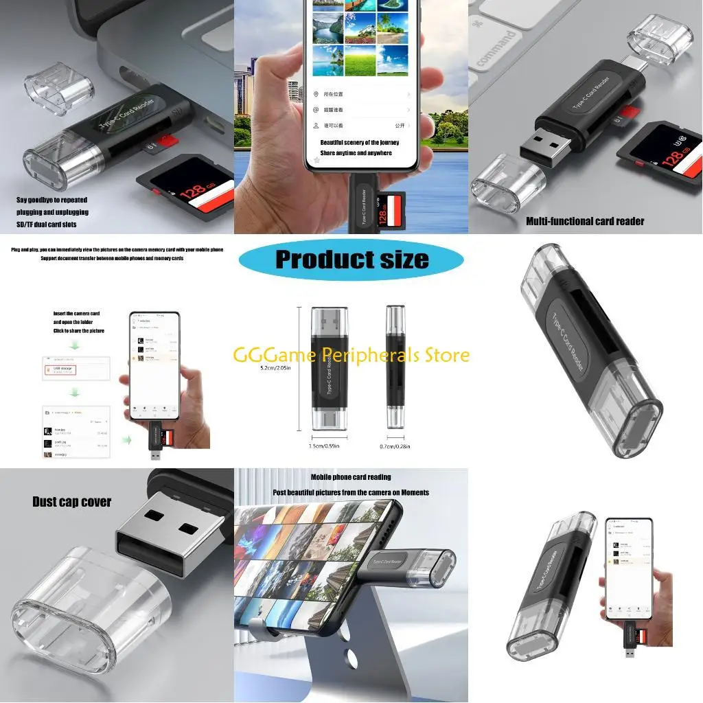 U55B Universal Memory Card Reader With USB Type C Interfaces Supports 128GB SDTF Cards Plugs Play Function For Mobile Use
U55B Universal Memory Card Reader With USB Type C Interfaces Supports 128GB SDTF Cards Plugs Play Function For Mobile Use