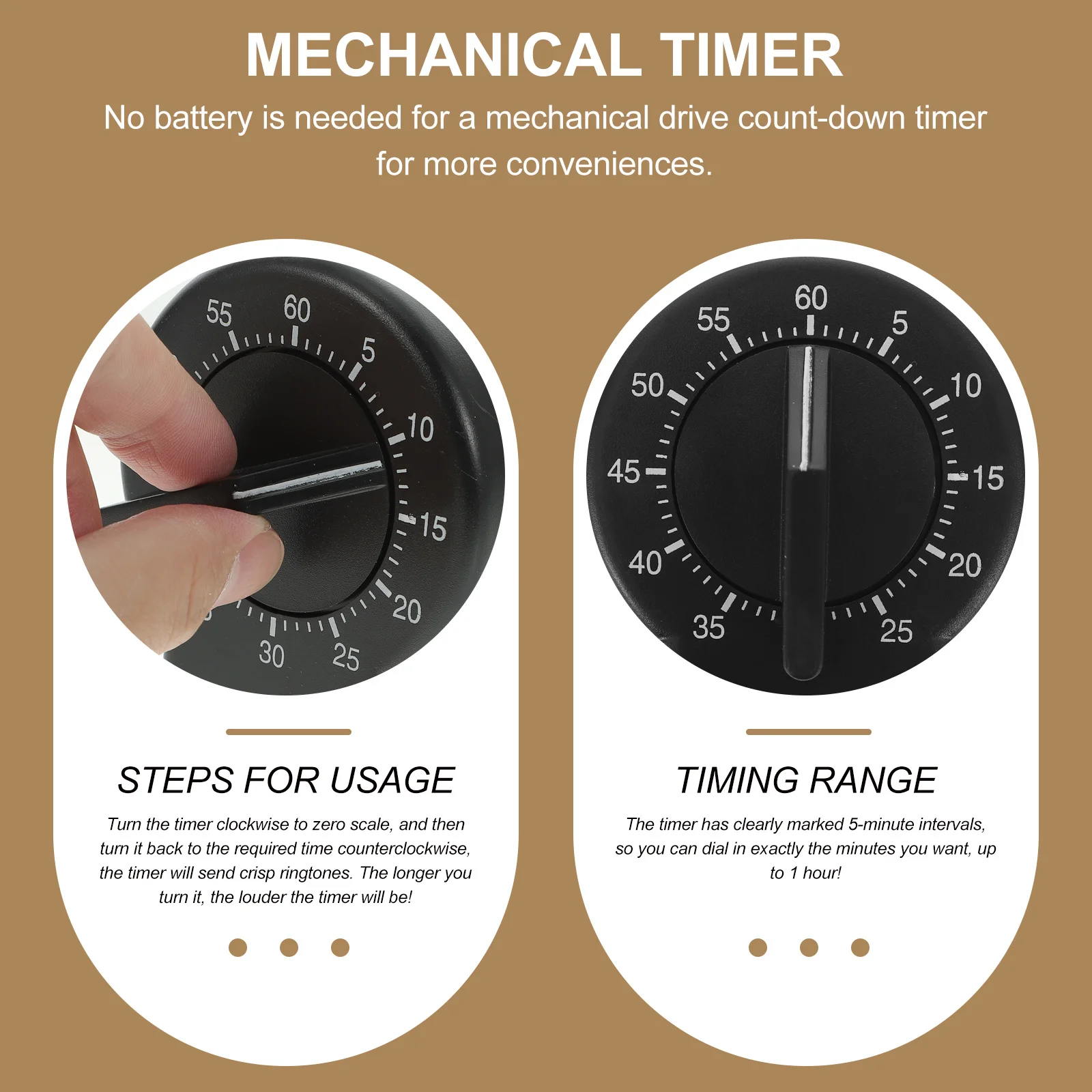 Mechanical Timer for Kitchen Baking Cooking Time Management Tool Reminder Small Efficient
Mechanical Timer for Kitchen Baking Cooking Time Management Tool Reminder Small Efficient