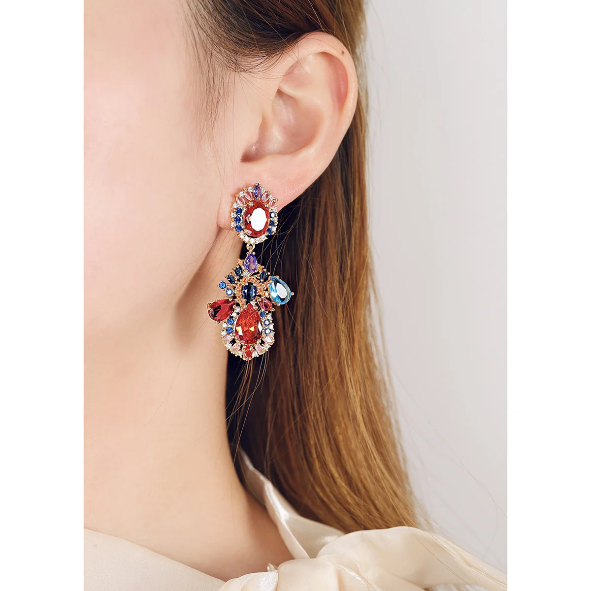 925 Silver Needle Luxury Multicolor Gemstone Statement Drop Earrings, Elegant Party Jewelry Gift for Women
925 Silver Needle Luxury Multicolor Gemstone Statement Drop Earrings, Elegant Party Jewelry Gift for Women