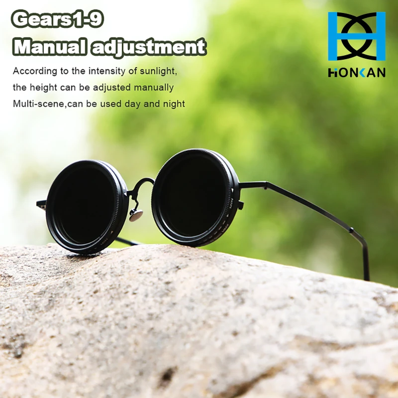 1-9 Gears Adjustable Sunglasses Women Round Polarized Glasses With ND Filter Lenses Handcrafted Retro Men Glasses Vintage Style
1-9 Gears Adjustable Sunglasses Women Round Polarized Glasses With ND Filter Lenses Handcrafted Retro Men Glasses Vintage Style