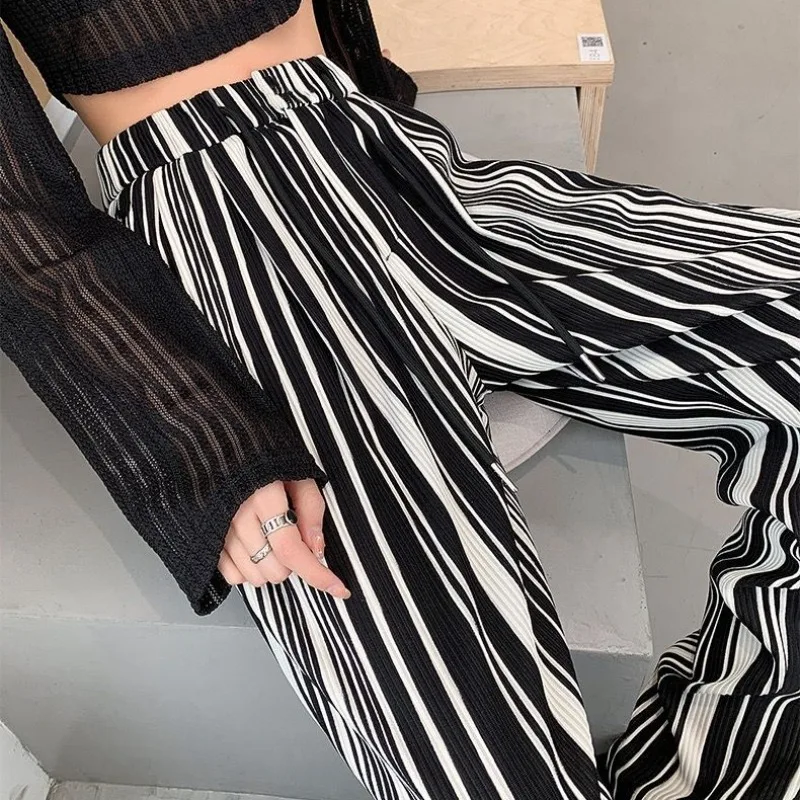 Black White Striped Casual Pants Women Summer Straight Thin Baggy Fitting Wide Leg Pantalones Slim Versatile Sports Long Trouser
Black White Striped Casual Pants Women Summer Straight Thin Baggy Fitting Wide Leg Pantalones Slim Versatile Sports Long Trouser