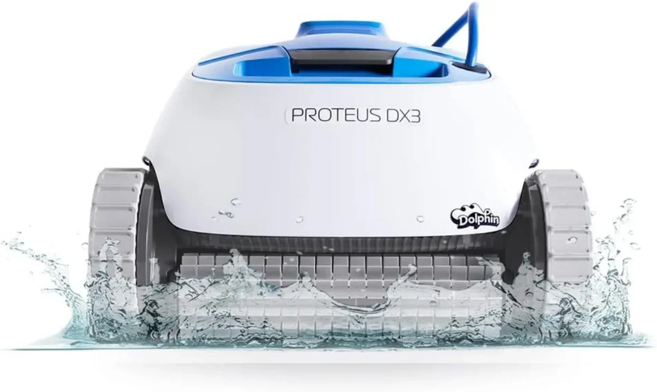 Dolphin Proteus DX3 Automatic Robotic Pool Vacuum Cleaner, Wall Climbing, Active Scrubber Brush, Ideal for In-ground Pools up to
Dolphin Proteus DX3 Automatic Robotic Pool Vacuum Cleaner, Wall Climbing, Active Scrubber Brush, Ideal for In-ground Pools up to