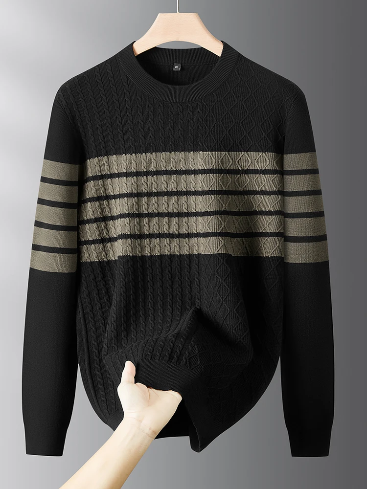 Loose Fit Men's Knitted Sweater Autumn Winter New Sle round Ne plus Size Fluffy Twist Casual Faion Busin Wear
Loose Fit Men's Knitted Sweater Autumn Winter New Sle round Ne plus Size Fluffy Twist Casual Faion Busin Wear