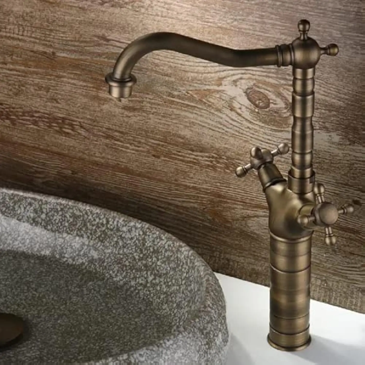 Lovedima Vessel Sink Faucet,Antique Brass Bathroom Mixer Faucet with Double Cross Handles
Lovedima Vessel Sink Faucet,Antique Brass Bathroom Mixer Faucet with Double Cross Handles