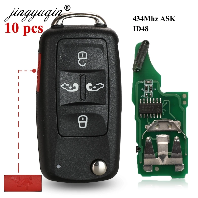 jingyuqin 10pcs 7N0837202K 434/315Mhz ID48 5Buttons Flip Car Key Fob For VW Sharan Multivan Caravelle Remote Control 5K0837202AD
jingyuqin 10pcs 7N0837202K 434/315Mhz ID48 5Buttons Flip Car Key Fob For VW Sharan Multivan Caravelle Remote Control 5K0837202AD